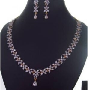 Elegant Cubic Zirconia Necklace & Earrings 002