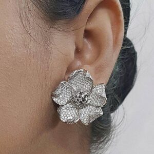 Radiant Silver Stud Earrings 013