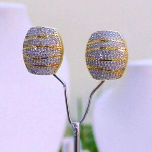 Radiant 2 Tone Stud Earrings 015