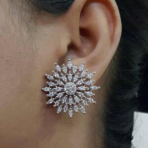 Radiant Silver Stud Earrings 019