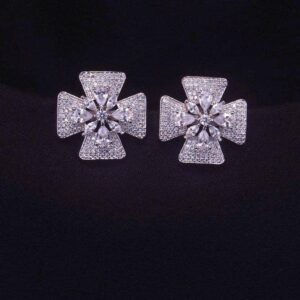 Elegant Stud Earrings (Silver & 2 Tone) 016