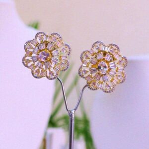 Radiant 2 Tone Stud Earrings 047