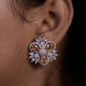 Elegant Stud Earrings (Silver & 2 Tone) 051