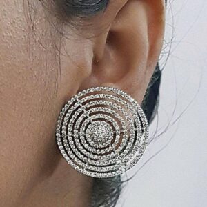 Radiant Silver Stud Earrings 026
