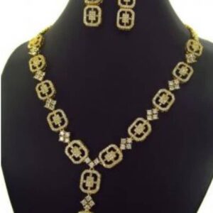 Elegant Cubic Zirconia Necklace & Earrings 004