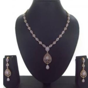 Elegant Cubic Zirconia Necklace & Earrings 005
