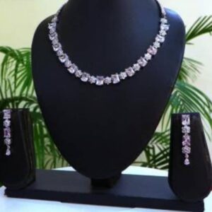 Radiant Cubic Zirconia Necklace & Earrings 015