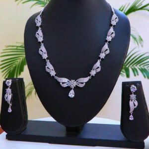 Radiant Silver Cubic Zirconia Necklace & Earrings 022