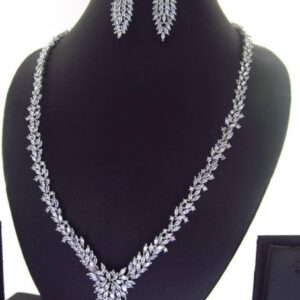 Radiant Silver Cubic Zirconia Necklace & Earrings 027