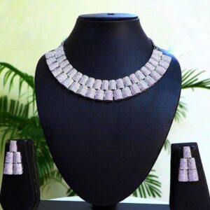 Radiant Silver Cubic Zirconia Necklace & Earrings 006