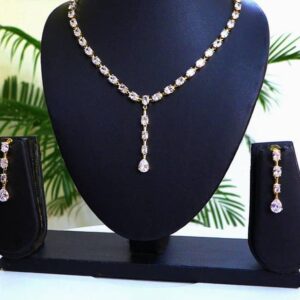 Radiant Cubic Zirconia Necklace & Earrings 009